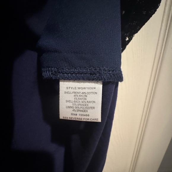 Market & Spruce Deep Blue Lace Blouse - Picture 4 of 5